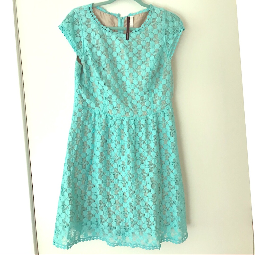 Blue lace dress